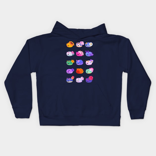 Flower sea slug Kids Hoodie by pikaole